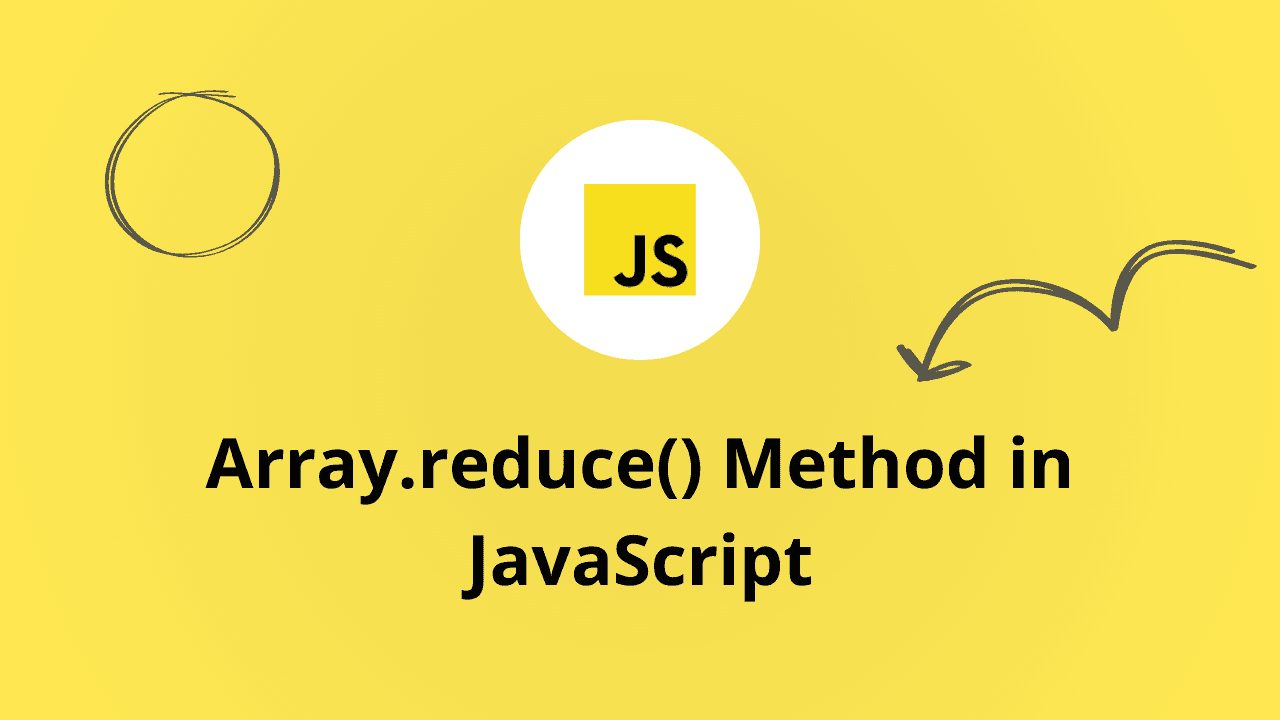 image contains "JavaScript Array Reduce Method" text and vectors