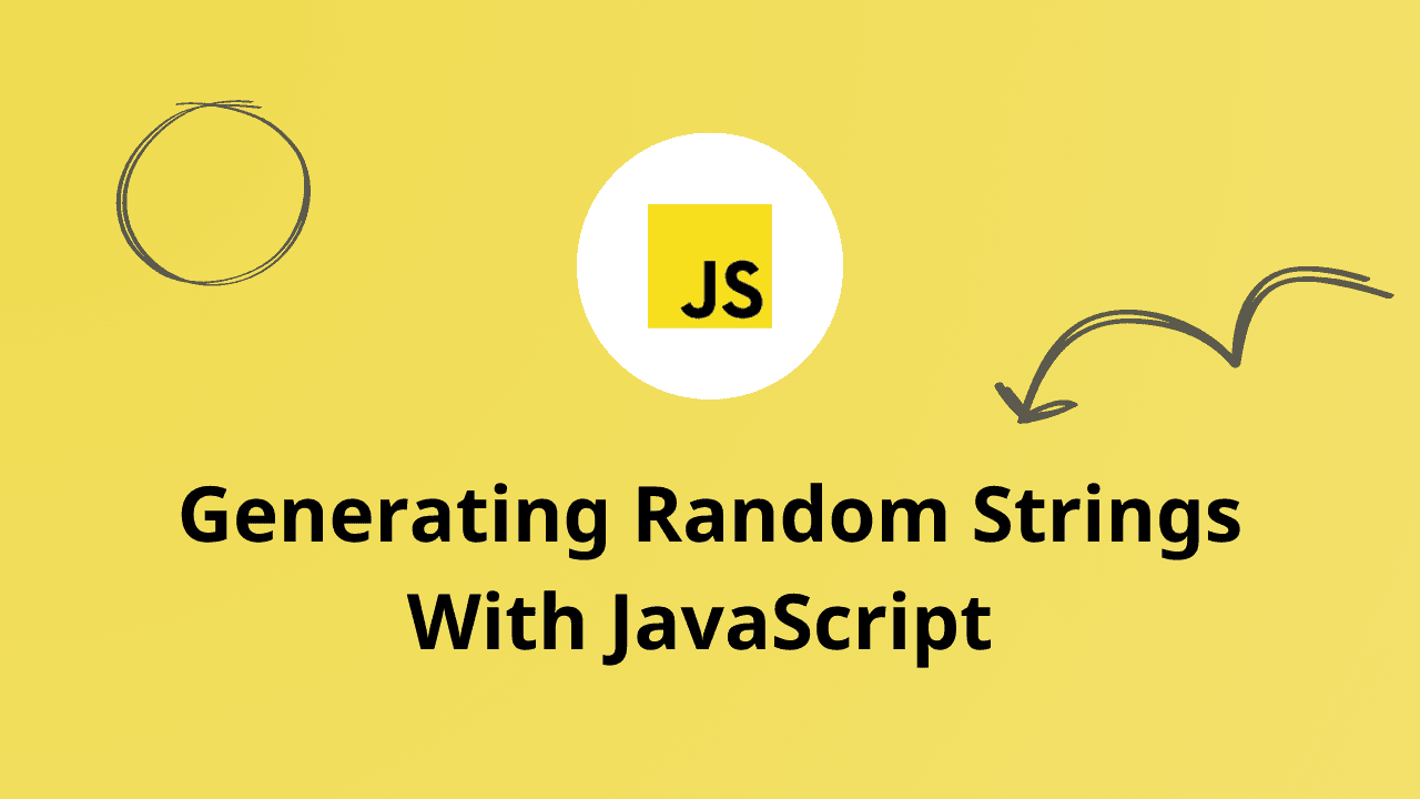 Image contains "Generating Random Strings With JavaScript" text