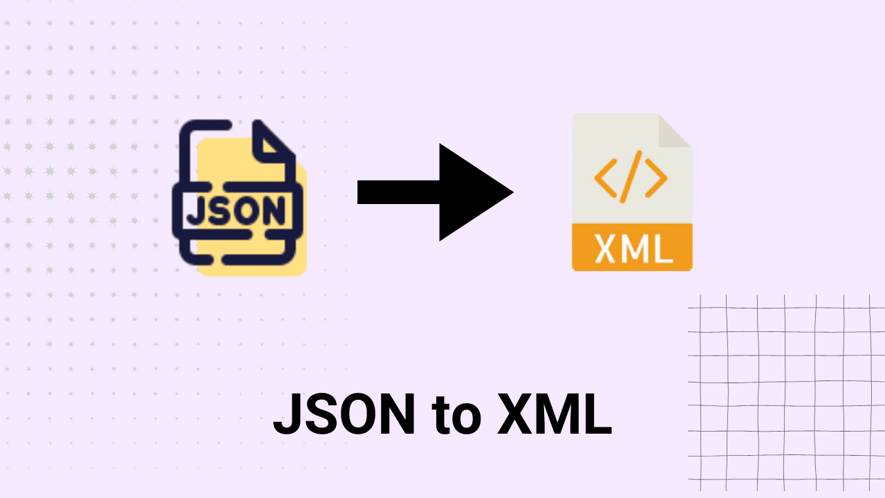 image contains 'JSON to HTML' text and html and json logos