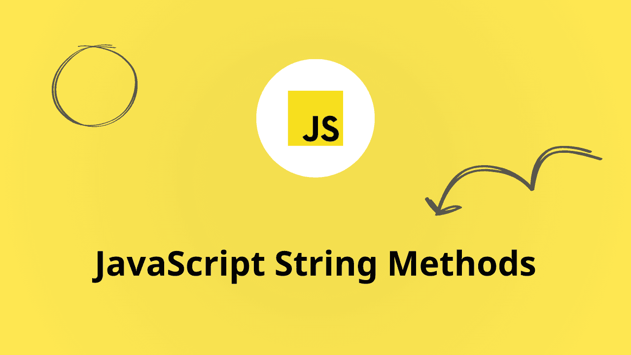 image contains "JavaScript String Methods" text and vectors