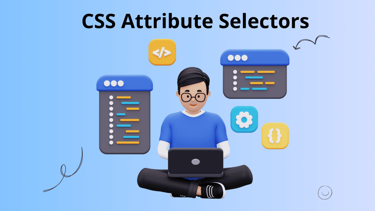 image with "css attributes selectors" text and vectors